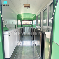 Camión de comida de acero inoxidable totalmente equipado Remolque de catering móvil Cocina comercial Helado Café Barbacoa Pizza Hot Dog Candy