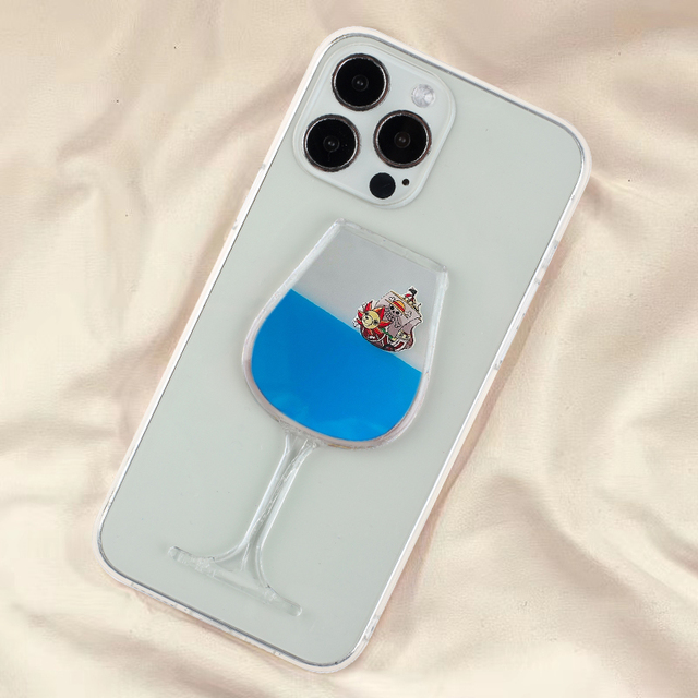 Creative Wine Glass Liquid Effect Mobile Phone Case for iPhone 15 Plus 15 Pro Max