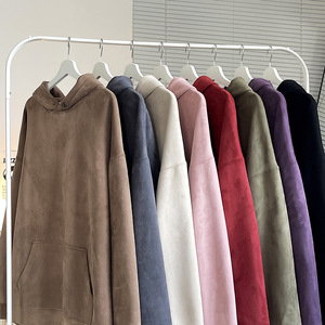 Sudadera con Capucha Premium Extra Grande, Gruesa, para Invierno, con Estampado Personalizado, Serigrafía, Lisa, Teñida, de Gamuza para Hombre - Product Image 2