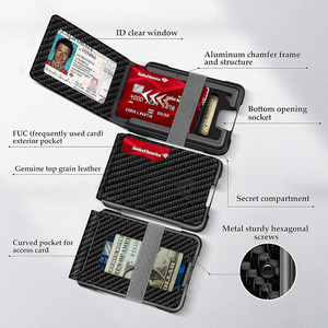 Portefeuille pour <span class=keywords><strong>homme</strong></span>, <span class=keywords><strong>porte</strong></span>-monnaie et <span class=keywords><strong>porte</strong></span>-cartes, alliage d'aluminium de <span class=keywords><strong>luxe</strong></span>, <span class=keywords><strong>porte</strong></span>-cartes <span class=keywords><strong>rigide</strong></span> en cuir véritable, Toploader avec logo personnalisé - Product Image 2