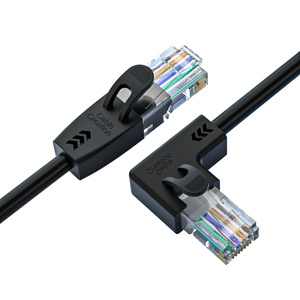 สายอีเธอร์เน็ต Cat6 แบบ UTP 26AWG RJ45 หัวต่อชาย-ชาย งอ 90 องศา สำหรับเราเตอร์และสวิตช์ - Product Image 1