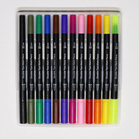 Touchfive — ensemble de stylos marqueurs de dessin créatifs et professionnels, marqueurs pour peinture, aquarelle, à double pointe, 12 pièces