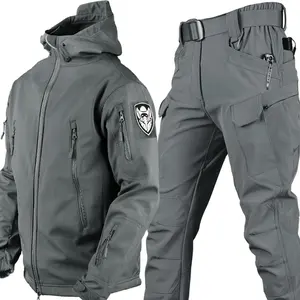 Tactical Track Suit Men's Outdoor Autumn And Winter Fleece Warm Keeping Suit Hunting Clothes Tactical Soft Uniform