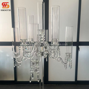 SMOOTH Hot Selling 9 Arms Candelabra High Quality Glass Wedding Banquet Restaurant Table Decor for Valentine's Day - Product Image 6