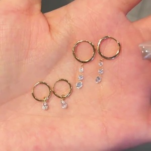 Boucles d'oreilles pendantes en argent sterling S925, exquises et polyvalentes, avec anneau de comète, goutte d'eau, diamant étincelant, étoile, pluie - Product Image 1
