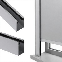 Persianas enrollables Prettyhouse 100% opacas con canal en U de aluminio, tiras bloqueadoras de luz, rieles en ambos lados, color gris