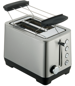 وصل حديثًا محمصة صغيرة بأزرار شطائر vv مطبوعة بشعار und Tostadora <span class=keywords><strong>4</strong></span> أزرار شطائر محمصة خبز 2 شريحة - Product Image 1