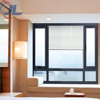 Ventanas Abatibles Modernas con Marco de PVC y Doble Acristalamiento, Ventanas Corredizas de PVC con Vidrio Tintado para la Construcción de Viviendas