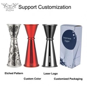 แก้วตวงเหล็กสแตนเลสสตีลแบบญี่ปุ่นสองด้าน ขนาด 1+2 ออนซ์ ลายสลัก Tiki พร้อมเลเซอร์วัดปริมาณ สำหรับบาร์เทนเดอร์ ใช้สำหรับค็อกเทล - Product Image 3