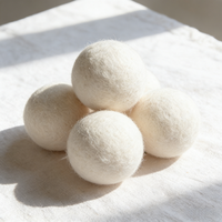 Lot de 6 balles de lavage en laine naturelle de 7 cm pour lave-linge et sèche-linge, réutilisables