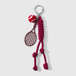 Hot Item Simple Fashionable Personalized Multi-color Tennis Racket Bow Hand Woven Hiking Rope Oblong Zinc Alloy <strong>Keychain</strong> Bag - Product Image 6