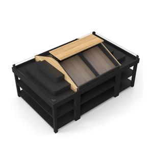 Highbright HBE-VR Double-Sided Heavy Duty Epoxy Powder Coated Large Capacity Multi-Layer Wooden Metal Supermarket Display Fruit - Product Image 6