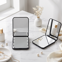 Miroir de poche LED portable pliable personnalisé avec logo pour maquillage et cosmétiques – Vente en gros