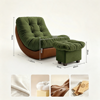 Fauteuil à bascule Tenghang Moon, canapé inclinable en suède avec ottoman pour salon, chambre à coucher, meubles de relaxation