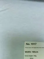 Tela de punto de algodón peinado fino de 21 hilos, forro polar de una sola cara, teñido liso, tejido de trama, anti-bolitas, peso medio, para textiles del hogar.