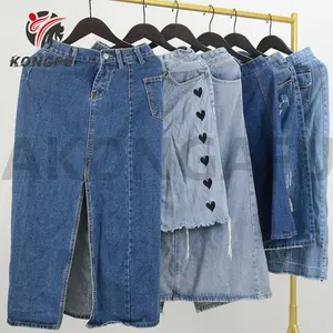 AKONGFU Damen Shorts Jeans Hot Streetwear Casual Denim Ripped Damen Mittellanger Jeans rock gebrauchte Kleidung