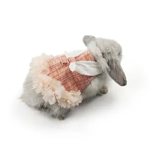 可调节兔子背带连衣裙兔子兔子衣服适合雪貂豚鼠兔仓鼠衣服配件