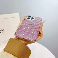 Coque de téléphone TPU faite à la main en gros pour femmes Flash Full Diamonds Glitter Cover pour iPhone 16 15 Pro Max 16 14 Plus 13 12 Strass