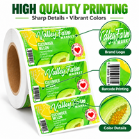 Op maat gemaakte etiketten voor verse producten, witte BOPP zelfklevende rolstickers met barcodeprint voor clamshell verpakkingen