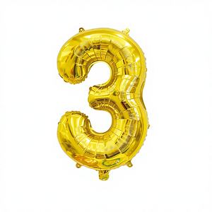 Ballon en aluminium doré n°3 de 16 pouces, modèle 75191A, 240 pièces/CS pour décorations de fête - Product Image 1