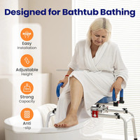 Mateside Chaise de bain coulissante réglable Équipement de douche pour personnes handicapées pour personnes âgées Chaise de sécurité pour salle de bain