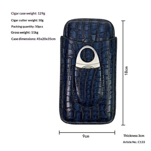 Estuche de Cigarros de Cuero con Patrón de Bambú, Juego de 3 Piezas con Humidificador, Acabado Esmerilado, Diseño de Lujo Ligero, Almacenamiento para Cigarros Cubanos, <span class=keywords><strong>Precio</strong></span> de Fábrica - Product Image 5