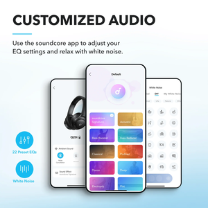 Soundcore Anker Q20i Auriculares Inalámbricos con Cancelación Activa de Ruido Híbrida, Bluetooth 5.3, AAC, Control Táctil, Más de 20 Horas de Reproducción - Product Image 2
