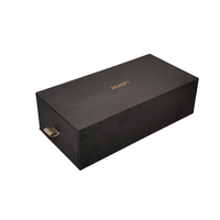Emballage en carton haut de gamme en papier avec logo en feuille d'or et montre de voyage boîte-cadeau à tiroir coulissant avec insert en mousse EVA