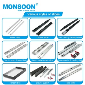 भारी शुल्क छुपाया टेलीस्कोपिक स्लाइड अंडरमाउंट ड्रॉअर स्लाइड अंडरमाउंट ड्रॉअर स्लाइड हैंडल के साथ नरम पास - Product Image 5