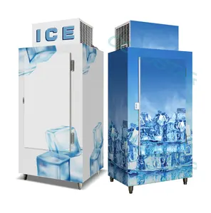 Ice merchandiser ngoài trời thương mại tường lạnh ngoài trời Tủ đông trạm xăng sử dụng đóng bao Ice Cooler lưu trữ bin tủ lạnh