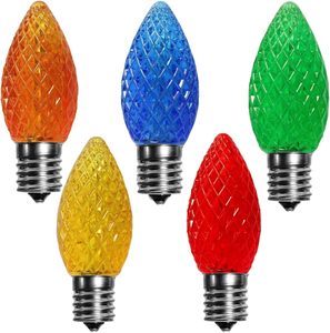 Luces Navideñas C9 Facetadas con 2 LED SMD en Cada Bombilla, Juego de 25 Decoraciones para Interiores y Exteriores - Product Image 1