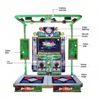 Simulateur de danse à 2 joueurs à pièces, jeu de danse et de sport avec écran, jeux vidéo, accepteur de billets et machine de paiement par pièces