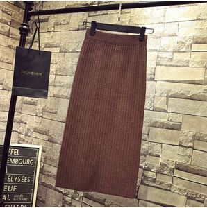 Autumn Winter Hot Style Knit <strong>Skirt</strong> Women's Long Sweater Slit <strong>Skirt</strong> Lady Women's Clothes Dress <strong>Elastic</strong> Waist Knitwear <strong>Skirt</strong> - Product Image 4