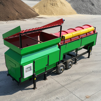 Crible rotatif mobile pour sable, gravier et compost – Machine de criblage de sol à tambour rotatif pour compost