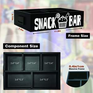 Boîte à goûter et organisateur de plateaux en bois avec grande capacité de rangement réglable pour comptoir - Product Image 3