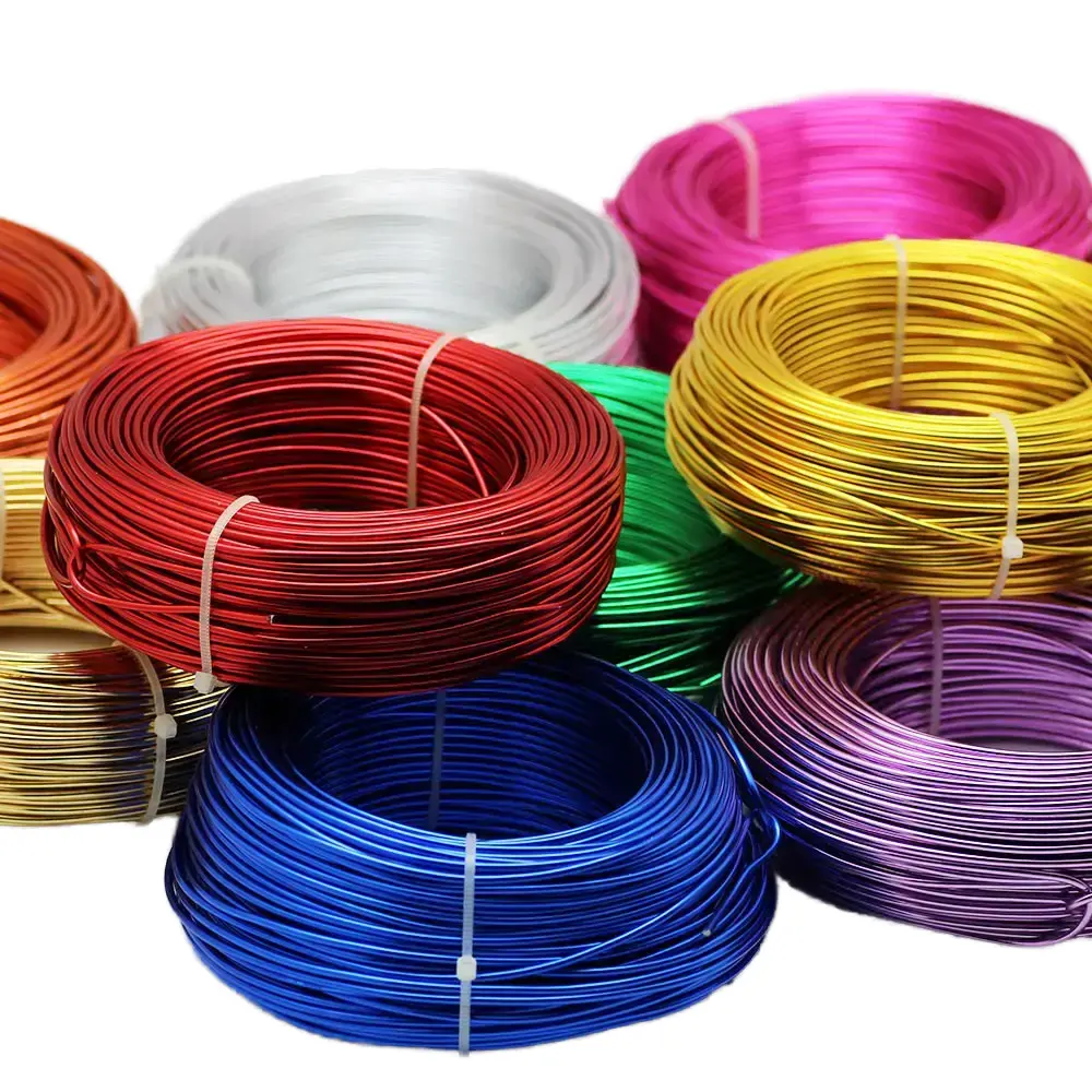 1mm 1.2mm 1.5mm Enameled Anodized Aluminum Craft Wire Various Colors for Bonsai Craft