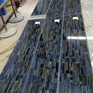 블루 타이거 아이 스톤 슬래브 블루 타이거 아이 테이블 고품질 폴란드어 벽/바닥/테이블 탑