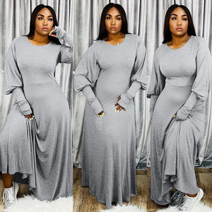 Bán Buôn <span class=keywords><strong>2025</strong></span> Thoải Mái Bông Crochet Maxi Dress Cho Phụ Nữ Kinh Doanh Giản Dị Phong Cách Dài Cộng Với Kích Thước Đồng Bằng Nhuộm Jersey Odm - Product Image 2