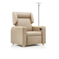 Sillón de Hospital Moderno con Ajuste Eléctrico, Sofá de Infusión Hospitalario Ergonómico con Soporte Venoso