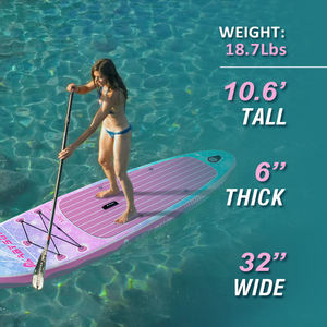 Planche de paddle gonflable SUP 10,6' x 32" x 6" en gros, OEM, polyvalente et stable, pour le tourisme, directement de l'usine - Product Image 3