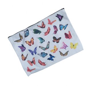 Bolsa Organizadora de Viaje Personalizable con Estampado de Mariposas, Cierre Duradero para Artículos de Aseo y Cosméticos, Bolsa de Maquillaje Moderna con Letras - Product Image 5