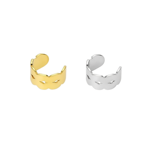 Orecchino a clip singolo per cartilagine, tono argento e oro, gioielli alla moda in acciaio Ref46911 - Product Image 1