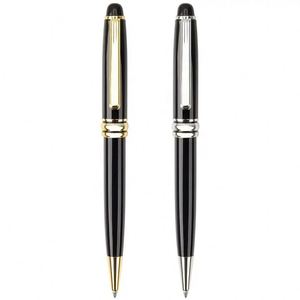 Gloss Piano Black Silver Trim Twist Metal <b>Ballpoint</b> <b>Pen</b>, Classic Luxury Rotating Executive Signature <b>Pen</b> Custom Logo - Product Image 5