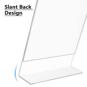Support de menu de table A4 A5 A6 / taille personnalisée, présentoir transparent en forme de L, support de signalisation incliné en plastique acrylique 8,5 x 11 - Product Image 5