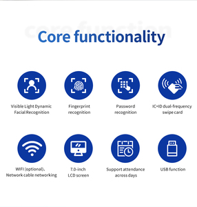 Controllo di accesso WIFI a grande schermo dinamico volto a infrarossi riconoscimento delle impronte digitali USB di comunicazione Linux OS per la gestione della carta d'identità - Product Image 4