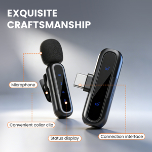 ميكروفون لافالير لاسلكي خفيف الوزن متعدد الاتجاهات مع خاصية إلغاء الضوضاء للهواتف الذكية (نوع C وآيفون) - Product Image 5