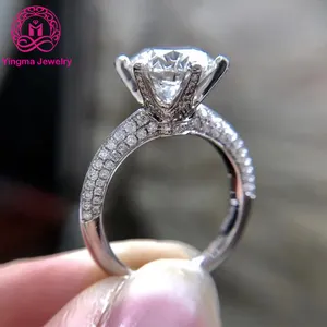 18k Solid Gold Jewelry Six Prong Moissanite engagement Diamond Ring