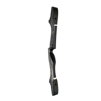 Poignée d'arc recurve ILF de 25 pouces, pour droitiers et gauchers, avec fenêtre de visée à découpe centrale, douille en bois pour branches ILF