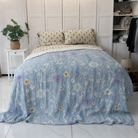 Couverture en mousseline de coton à imprimé floral numérique bleu clair pour lit Queen Size – Meilleur prix Chine – Vente chaude