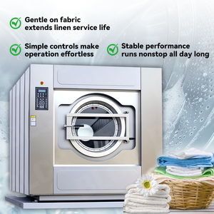 Lavadora Industrial BLCC de 50kg, 70kg, 80kg, 100kg, 120kg, 130kg, 150kg, de Carga Frontal, con Extractor, de Acero Inoxidable SUS304, para Hotel, Gran Capacidad - Product Image 3